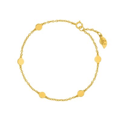 Basic bracelet with plate, 18 K yellow gold plated
