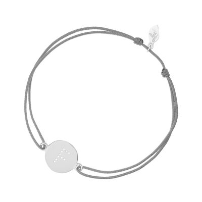 Bracciale Portafortuna Lettera - Grigio - F