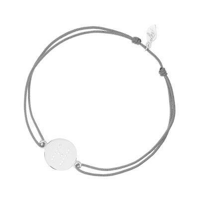 Lettera Bracciale Portafortuna - Grigio - H