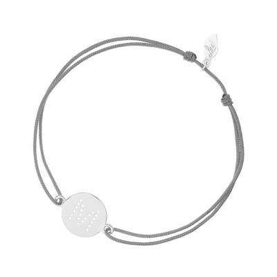 Pulsera de la suerte Letra - Gris - M