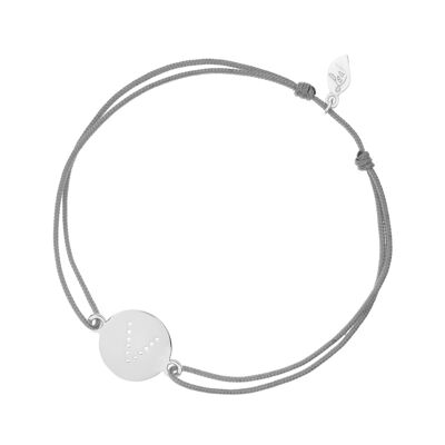 Lettera Bracciale Portafortuna - Grigio - V