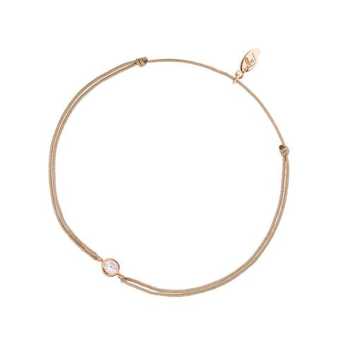 Glücksbändchen Pure, 18 K Rosegold vergoldet, Beige