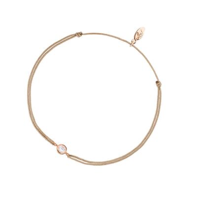 Bracciale Lucky Pure, placcato oro rosa 18 carati, beige