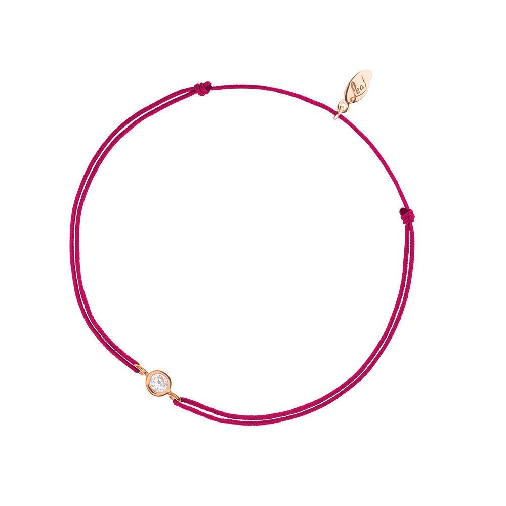 Bracciale Lucky Pure, placcato oro rosa 18 carati, fucsia
