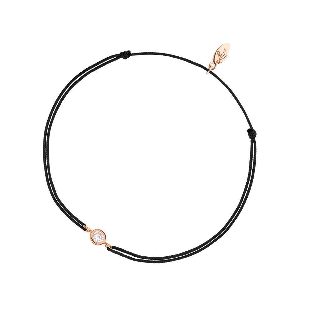 Lucky bracelet Pure, 18k rose gold plated, black