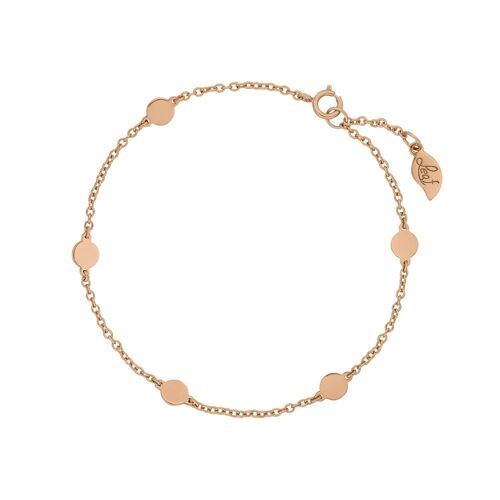 Armkettchen Basic mit Plättchen, 18 K Rosegold vergoldet