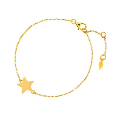 Pulsera Star-Disc, mate, baño de oro amarillo