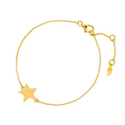 Star-Disc bracelet, matt, yellow gold plated