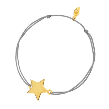 Bracelet porte-bonheur Star-Disc, mat, plaqué or jaune, gris 2