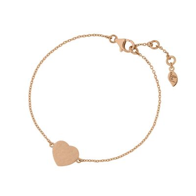 Pulsera Heart-Disc, mate, baño de oro rosa de 18 K