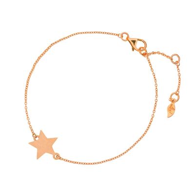 Bracelet Star-Disc, mat, plaqué or rose