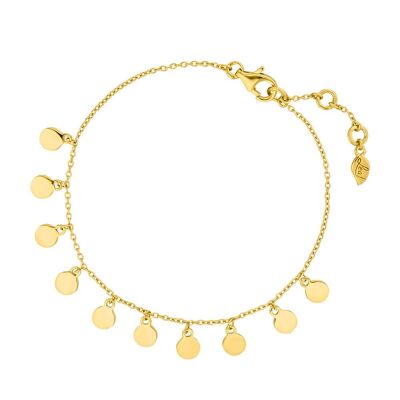 Bracciale con piastrine, placcato in oro giallo 18k