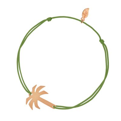 Pulsera de la suerte palmera, chapada en oro rosa