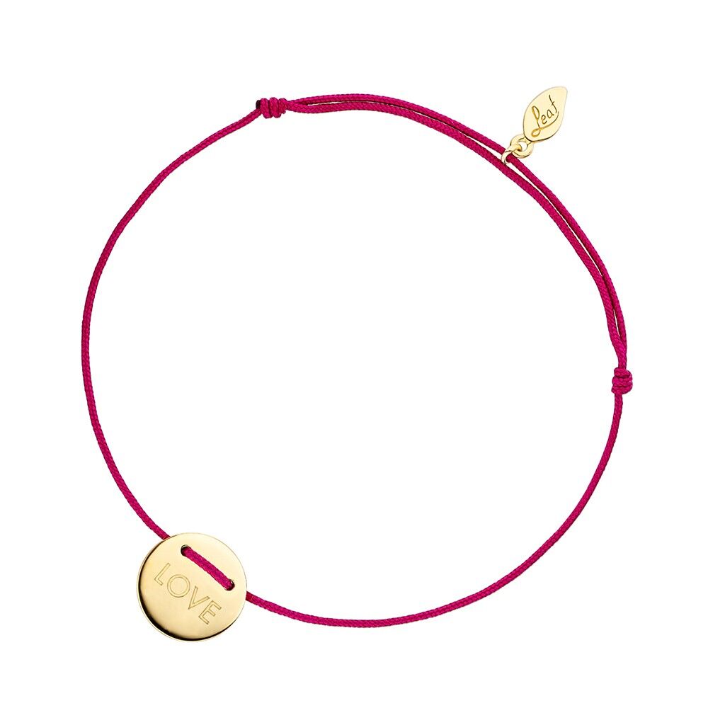 Glücksbändchen LOVE, 18 K Gelbgold vergoldet