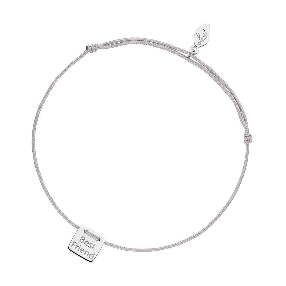 Glücksbändchen "Best Friend", 925 Sterlingsilber, Grau