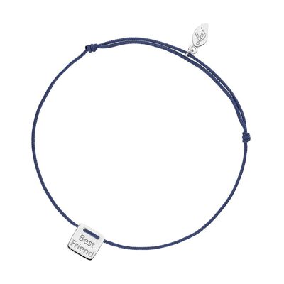 Bracciale portafortuna "Best Friend", argento sterling 925, blu navy