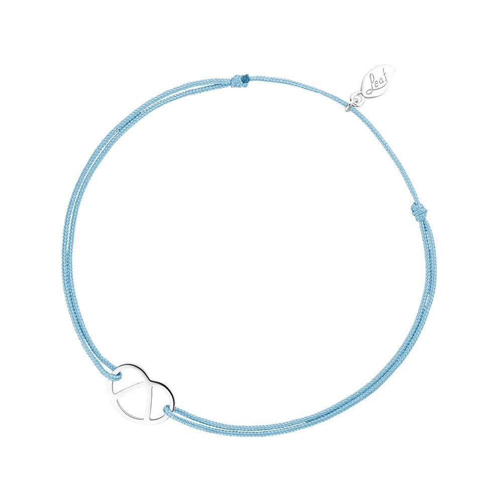 Lucky bracelet "Pretzel", 925 sterling silver, blue