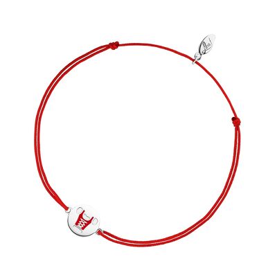 Lucky ribbon "Dirndl", 925 sterling silver, red