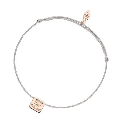Bracelet porte-bonheur "Best Friend", plaqué or rose 18 carats, gris