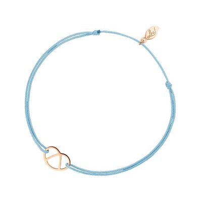 Bracelet porte-bonheur "Brezn", plaqué or rose 18 carats, bleu
