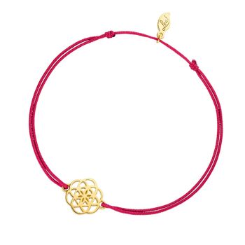 Bracelet porte-bonheur Fleur de Vie, plaqué or jaune 18 carats, Fuchsia 1