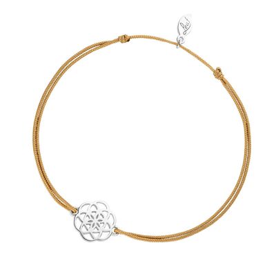 Lucky bracelet Flower of Life, 925 sterling silver, beige