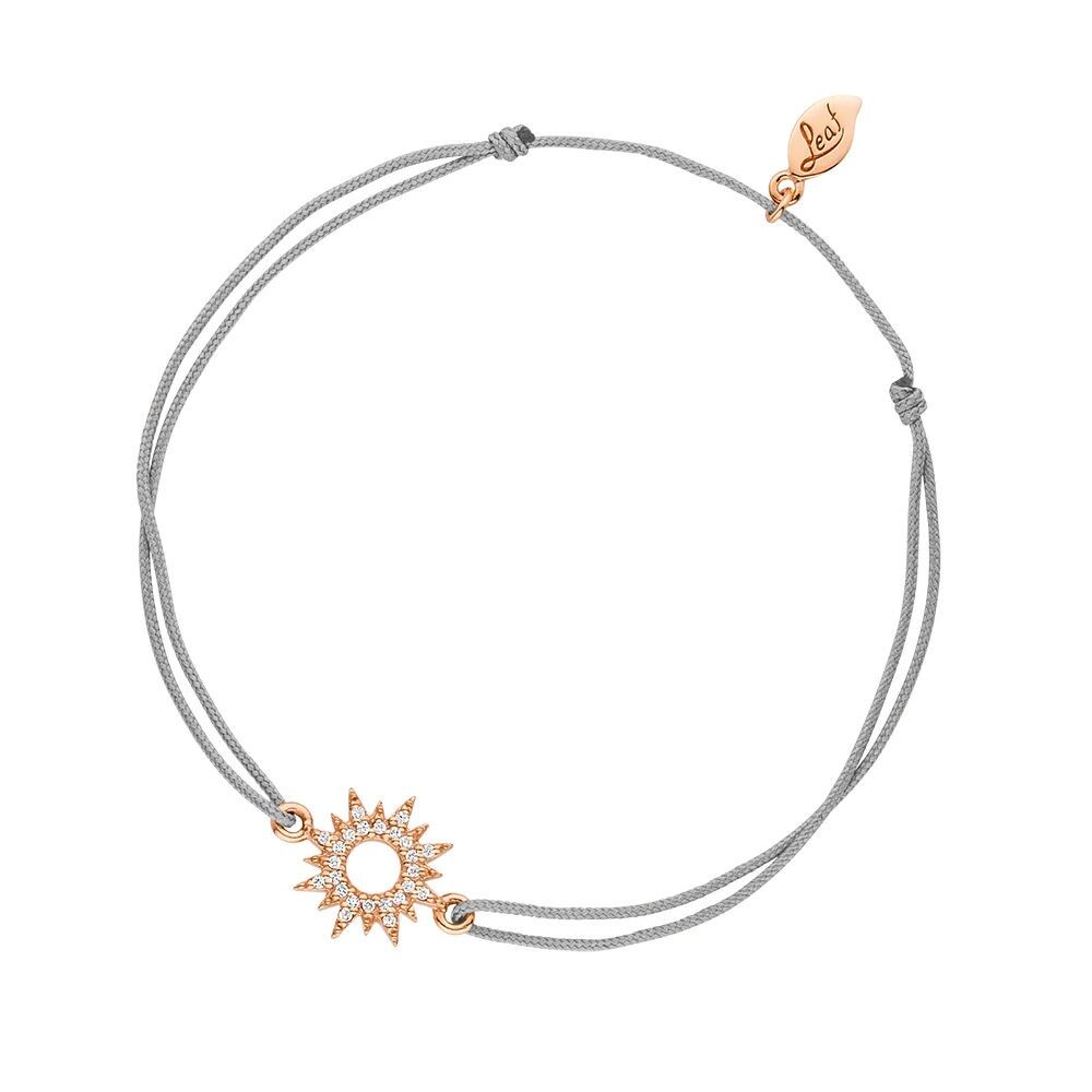Lucky bracelet Sparkling Sun, 18 K rose gold plated, gray