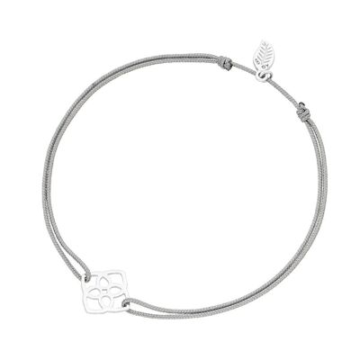Charm Bracelet Heart Flower, 925 Sterling Silver, Grey