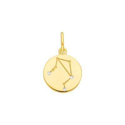 Waage ZODIAC SIGN, 18 K Gelbgold vergoldet