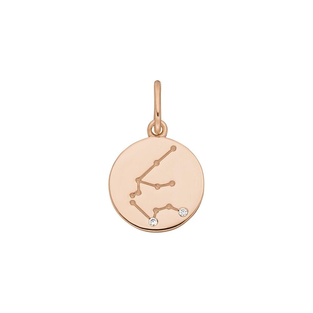 SEGNO ZODIACALE dell'Acquario, placcato oro rosa 18 carati