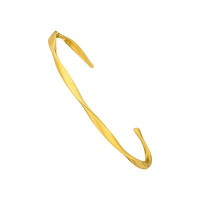 Bracelet torsadé, plaqué or jaune 18 carats