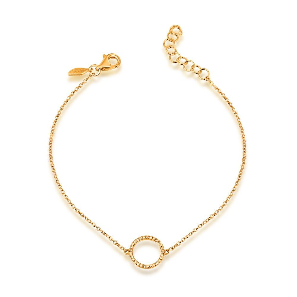Armkette Circle mit Diamanten, 18 K Gelbgold