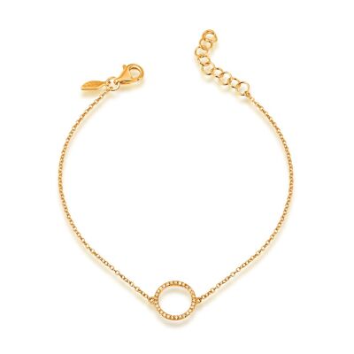 Circle bracelet with diamonds, 18K yellow gold