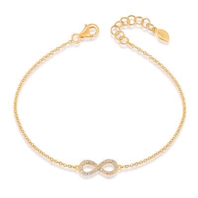 Infinity bracelet with diamonds, 18K yellow gold