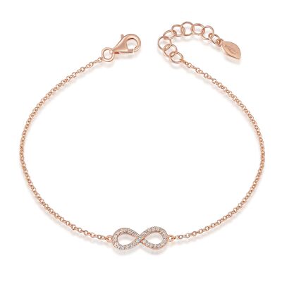 Infinity bracelet with diamonds, 18K rose gold