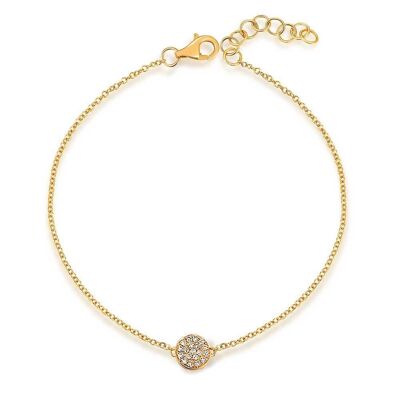 Pavé bracelet with diamonds, 18K yellow gold