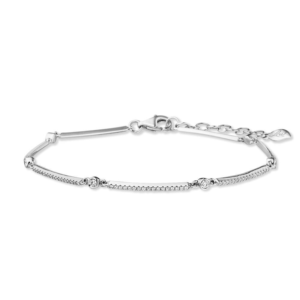 Bracciale bar, oro bianco 18 carati, diamanti