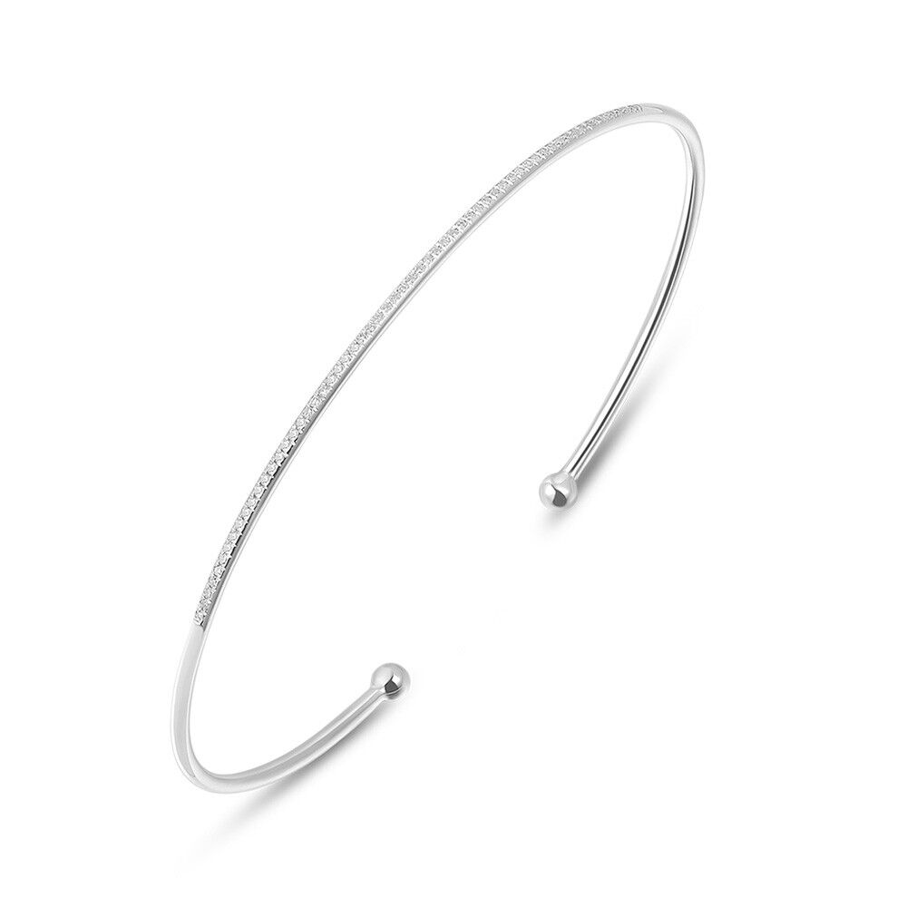 Armreif Circle mit Diamanten, 18 K Weißgold