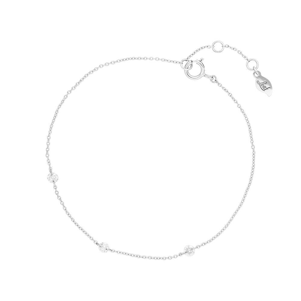 Bracelet Pure Triple Diamant, or blanc 18 carats