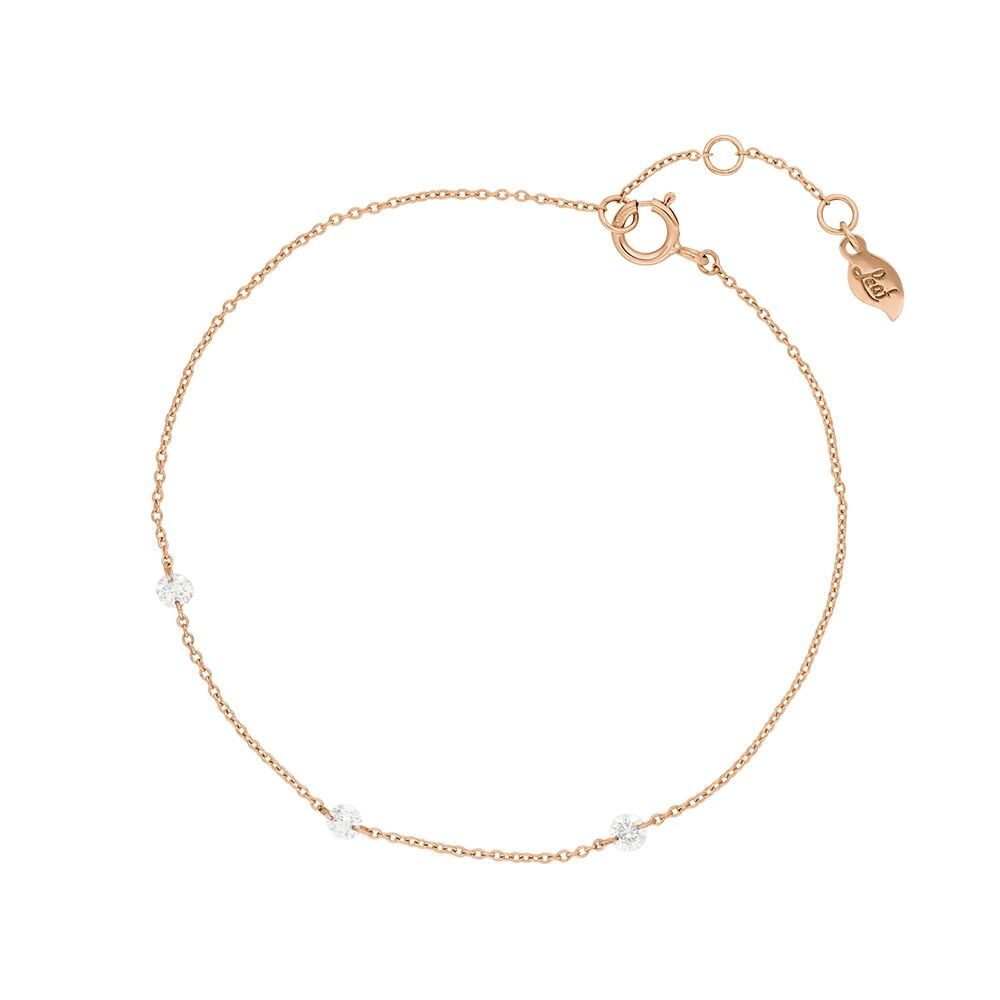 Pulsera Pure Triple Diamond, oro rosa de 18 quilates