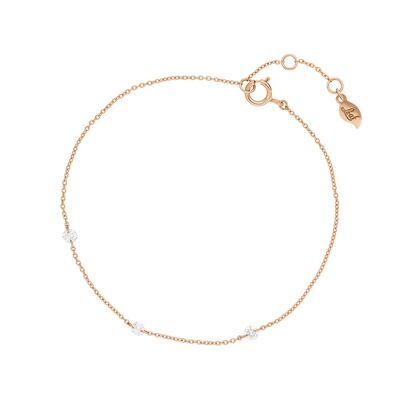 Bracelet Pure Triple Diamond, 18K rose gold