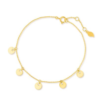 Platelet bracelet, 14 k yellow gold