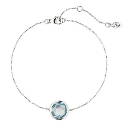 Blue Topaz bracelet, 14 K white gold