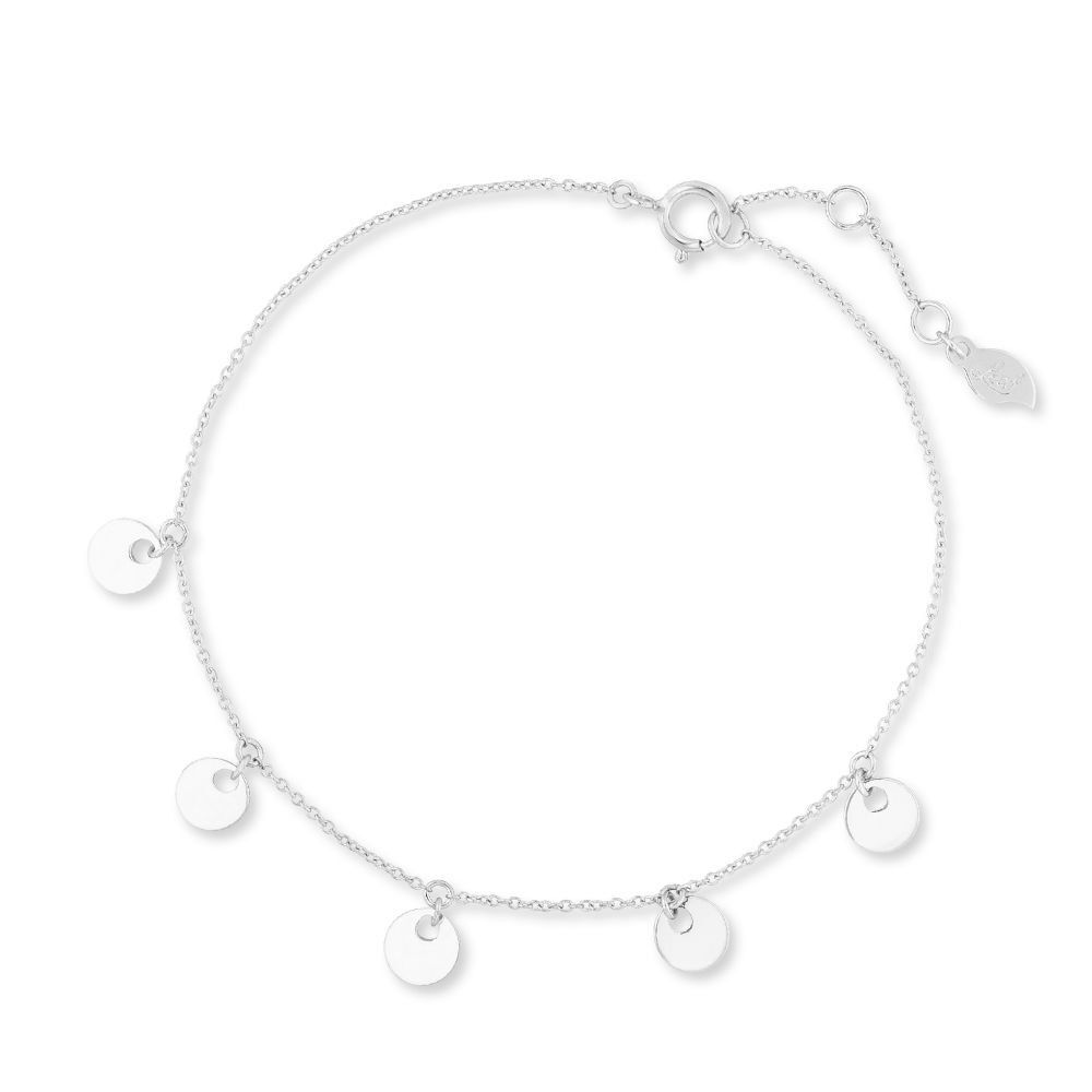 Bracciale piastrine, oro bianco 14 K