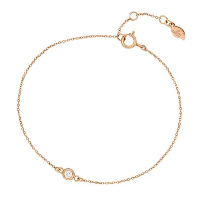 Bracciale "il mio primo diamante", oro rosa 14 K