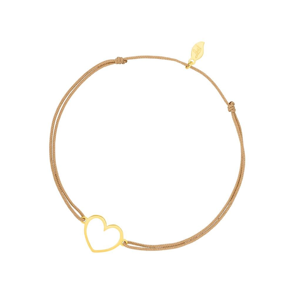 Lucky bracelet GENTLE HEART, 14 K yellow gold, beige