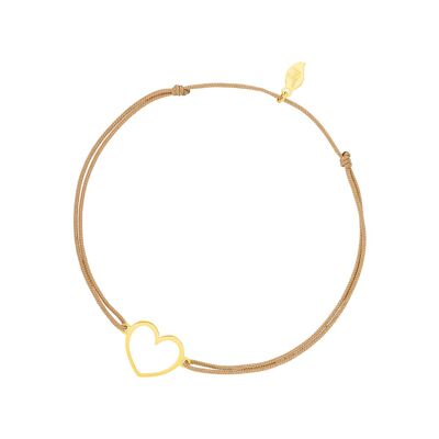 Bracelet porte-bonheur GENTLE HEART, or jaune 14 carats, beige