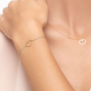 Bracelet porte-bonheur GENTLE HEART, or jaune 14 carats, gris 3