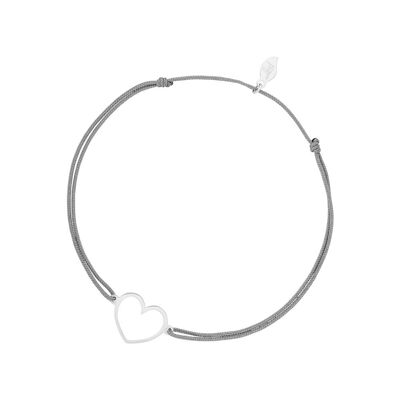 Pulsera de la suerte GENTLE HEART, oro blanco de 14 K, gris