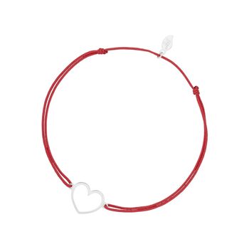 Bracelet porte-bonheur GENTLE HEART, or blanc 14 carats, rouge 1